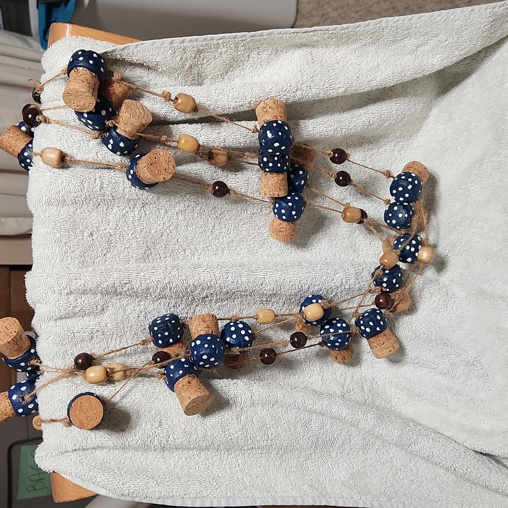 Handmade Indigo & White Woodland Toadstool Garland 208" Approx.